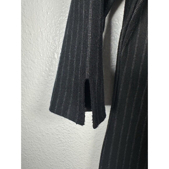 New York Company Women Small Black Striped Button Up Side Slit Dress - Picture 6 of 13